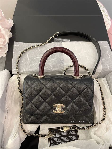 chanel coco handle brown|chanel mini coco handle price.